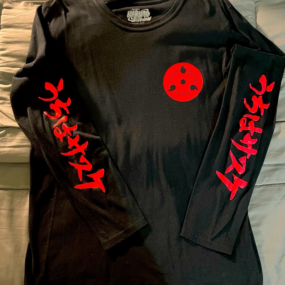 Naruto “Shippuden” “Sasuke” “Sharingan” Black Long Sleeve Tee
